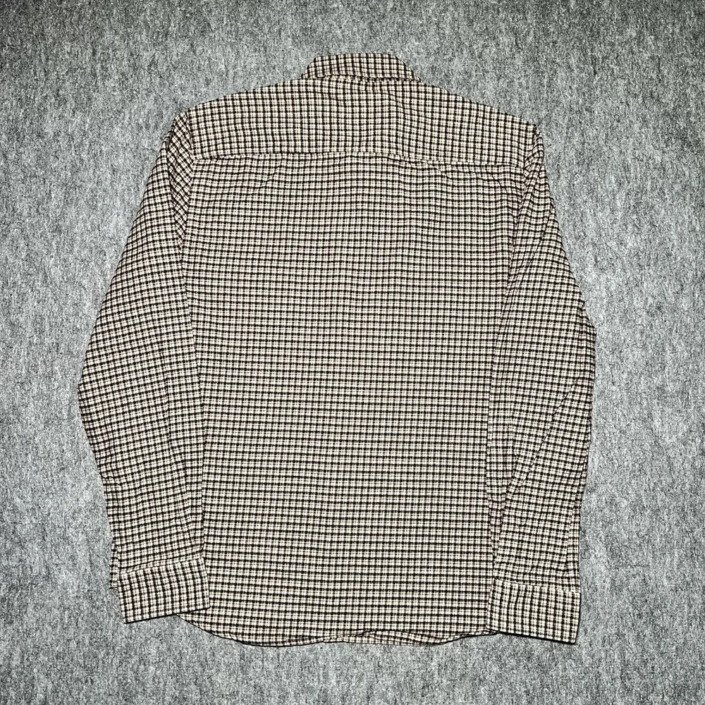 Reiss Regular Fit Plaid Checked Button Down Shirt Brown XL Cotton Blend